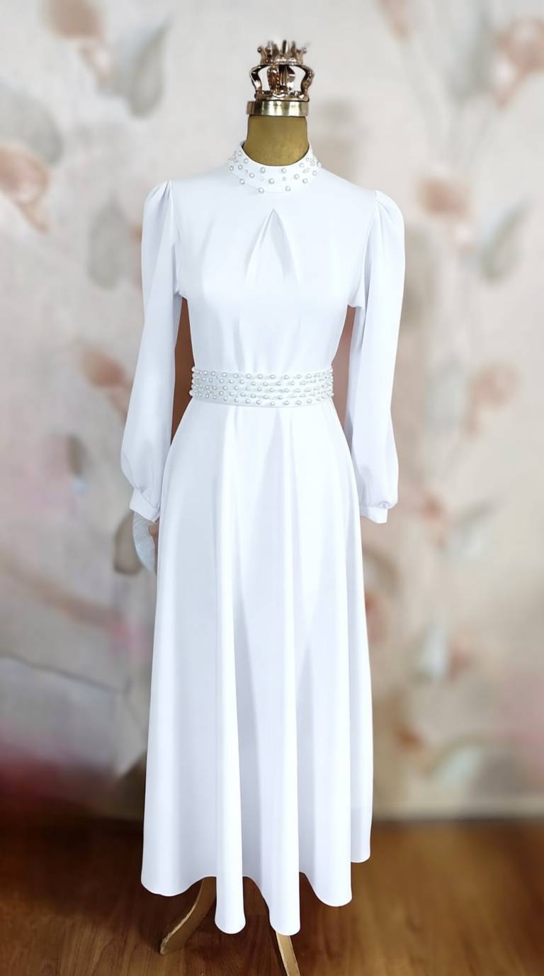 پیراهن تینا مرواریدی کامت زنانه مجلسی نمای کامل