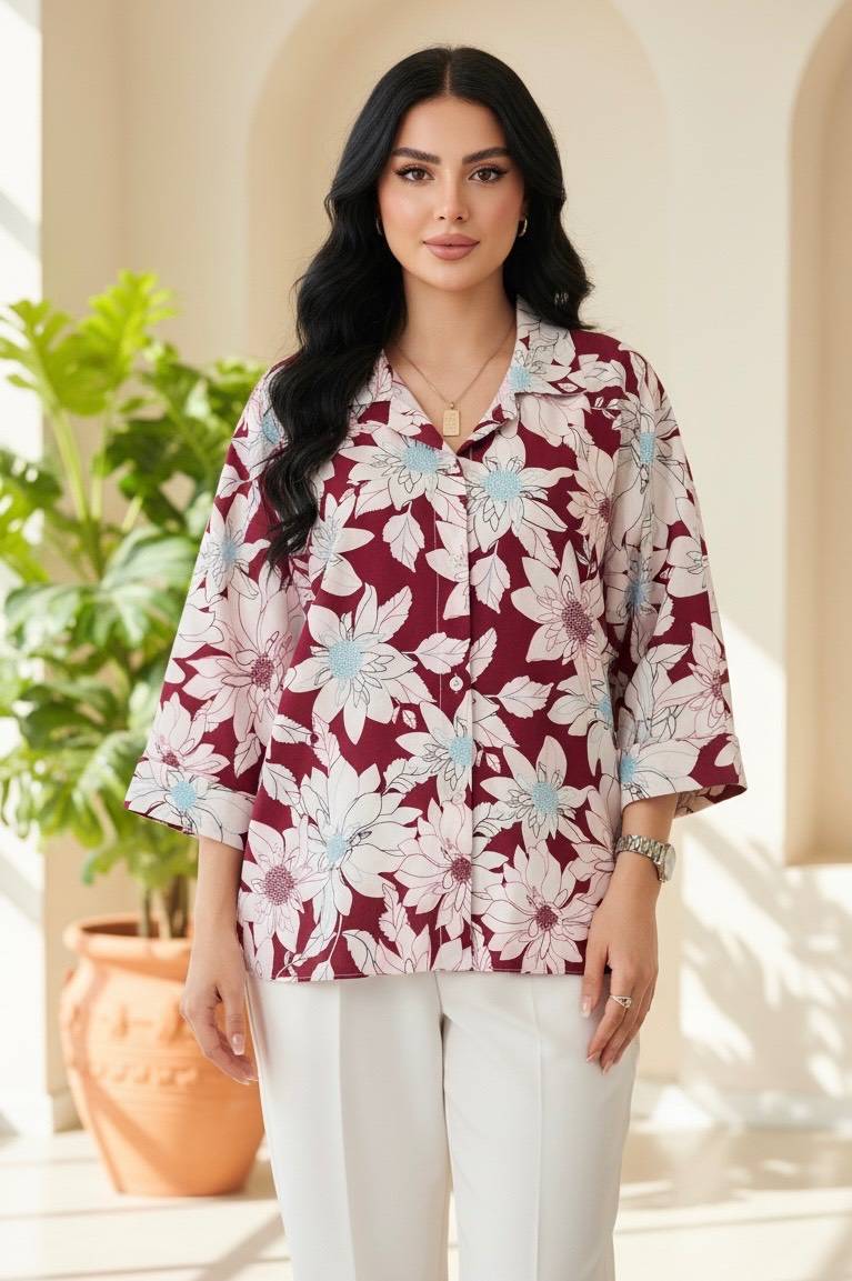 شومیز مانتویی الیزه پلاس زنانه نمای جلو