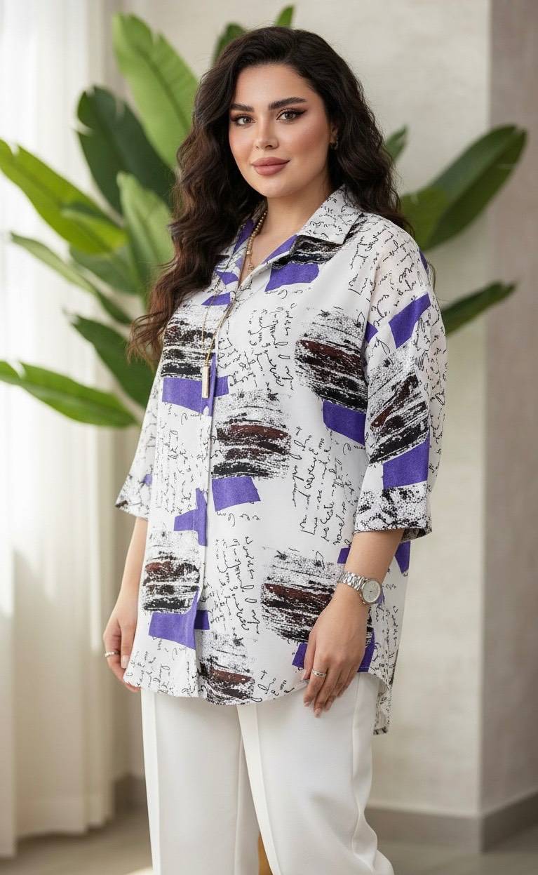 شومیز مانتویی الیزه پلاس زنانه تنخور