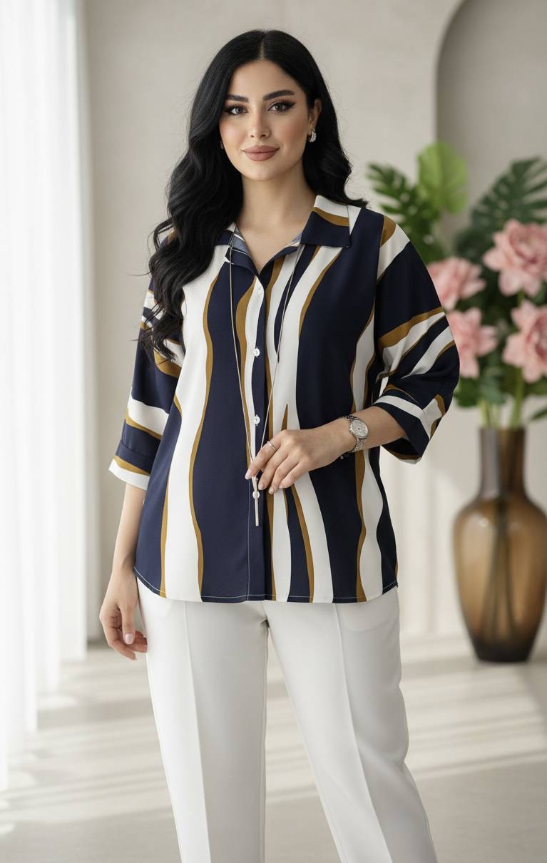 شومیز مانتویی الیزه پلاس زنانه نمای بغل