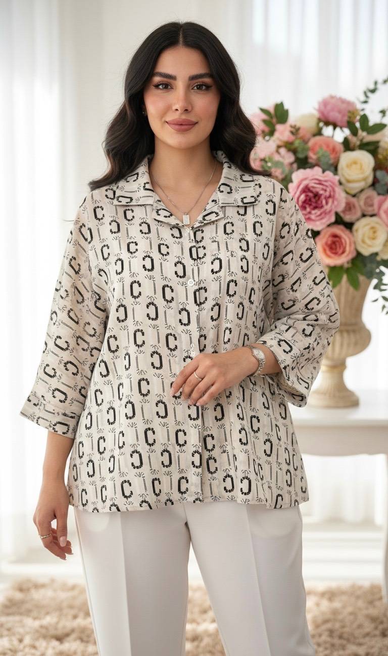 شومیز مانتویی الیزه پلاس زنانه نمای کامل