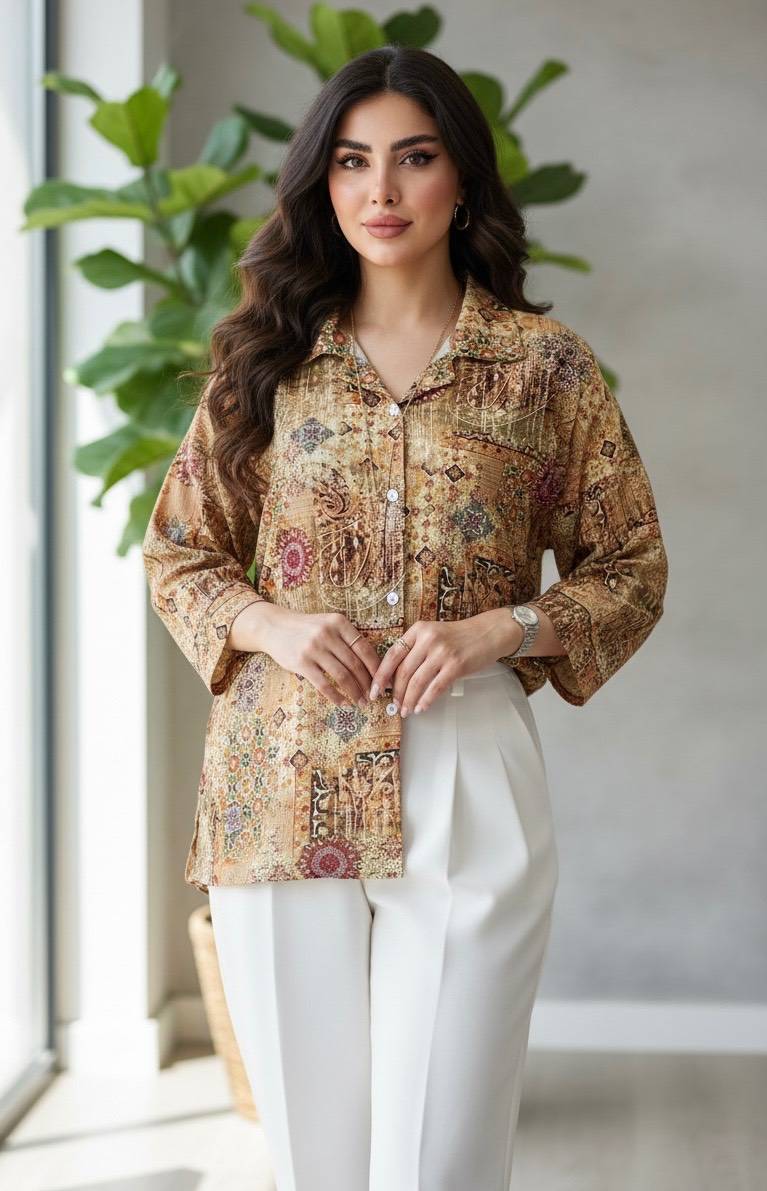 شومیز مانتویی الیزه پلاس زنانه جزئیات