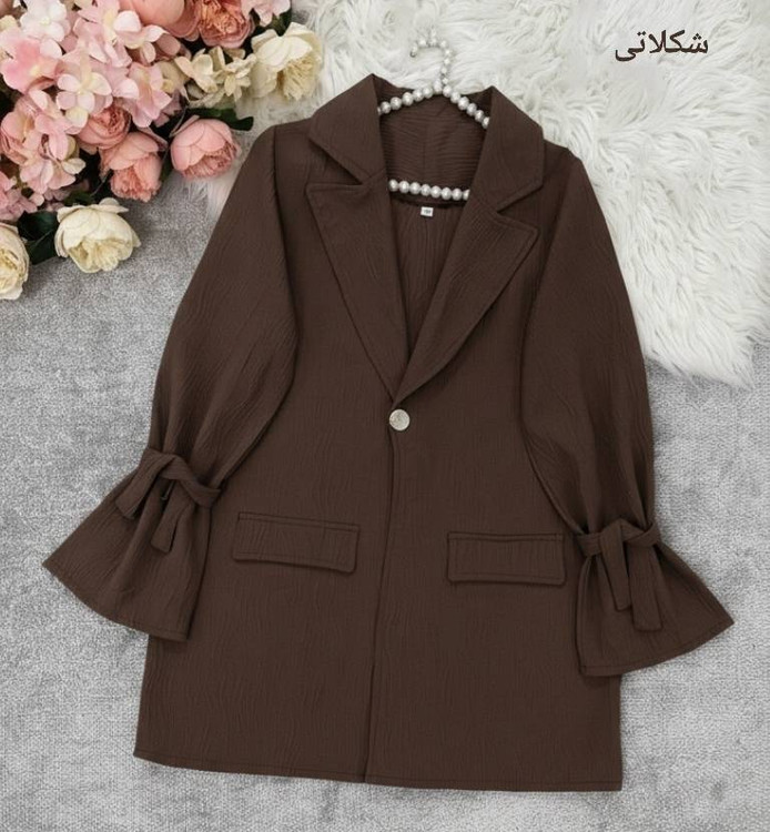 کت تک زنانه دلسانا آستین عروسکی جزئیات دوخت