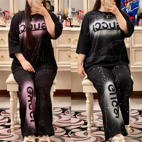 ست راحتی زنانه مدل شالیا Gucci H پنبه درجه ۱ - آروما فشن