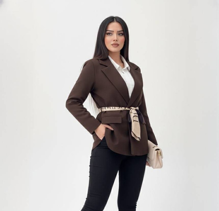کت تک زنانه درجه ۱ مدل H مازراتی با کمربند دیور - آروما فشن