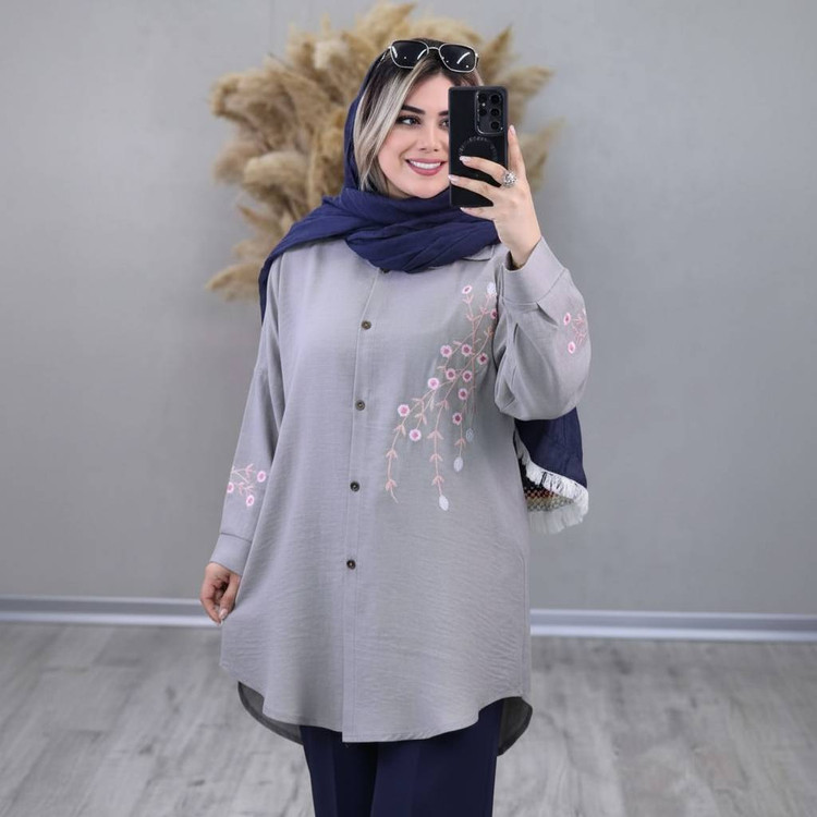 شومیز مانتویی مدل آرتینا F - طراحی مدرن - آروما فشن