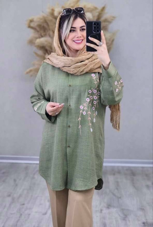 شومیز مانتویی مدل آرتینا F - طراحی مدرن - آروما فشن