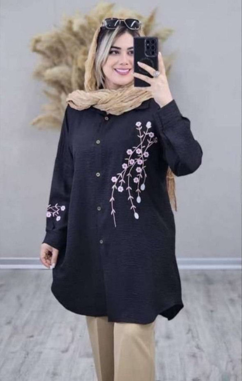 شومیز مانتویی مدل آرتینا F - طراحی مدرن - آروما فشن