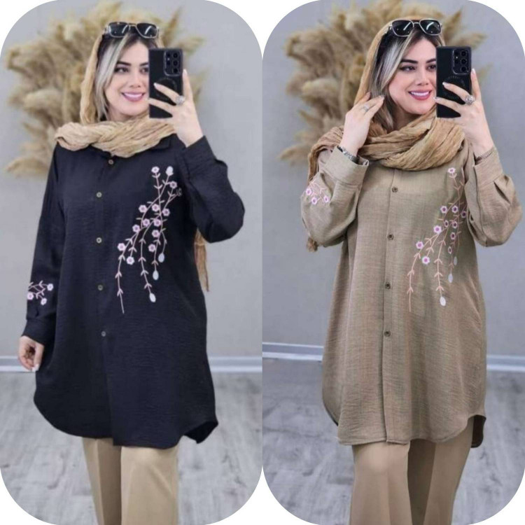 شومیز مانتویی مدل آرتینا F - طراحی مدرن - آروما فشن