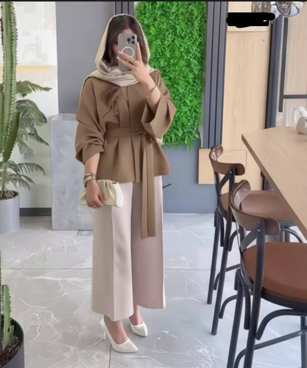 مانتو شلوار زنانه مدل شینیا k - جنس مازراتی - آروما فشن