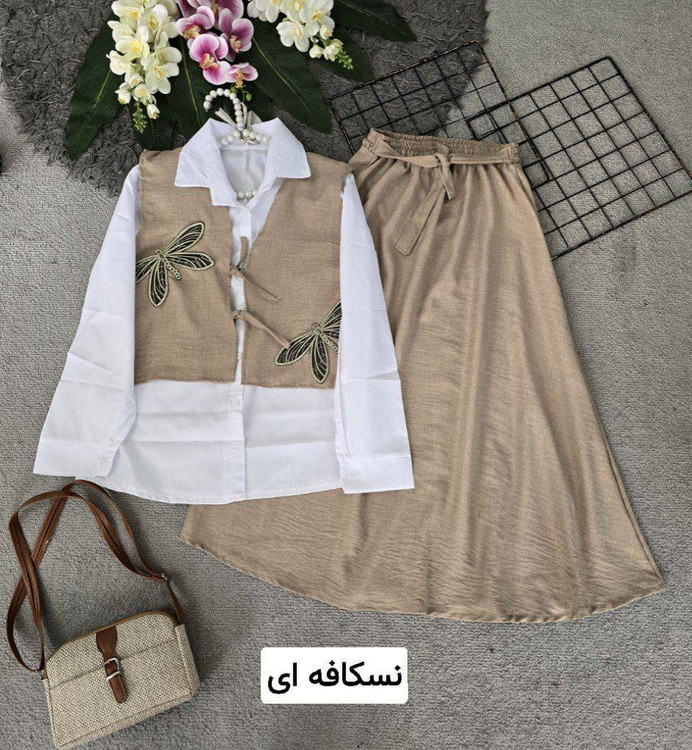 شومیز مجلسی زنانه مدل سنجاقک - جنس شانتون - آروما فشن