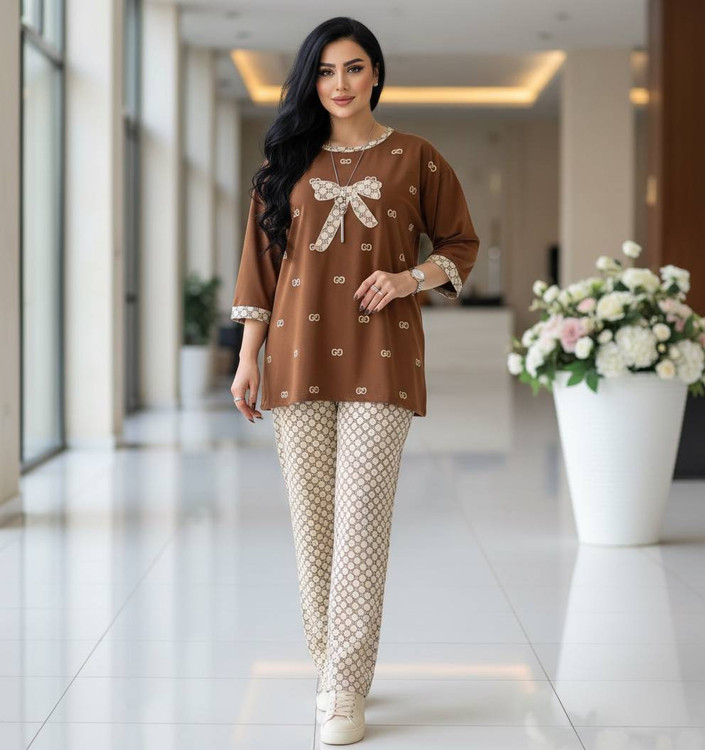 ست تیشرت شلوار زنانه مدل گوچی - کیفیت عالی - آروما فشن