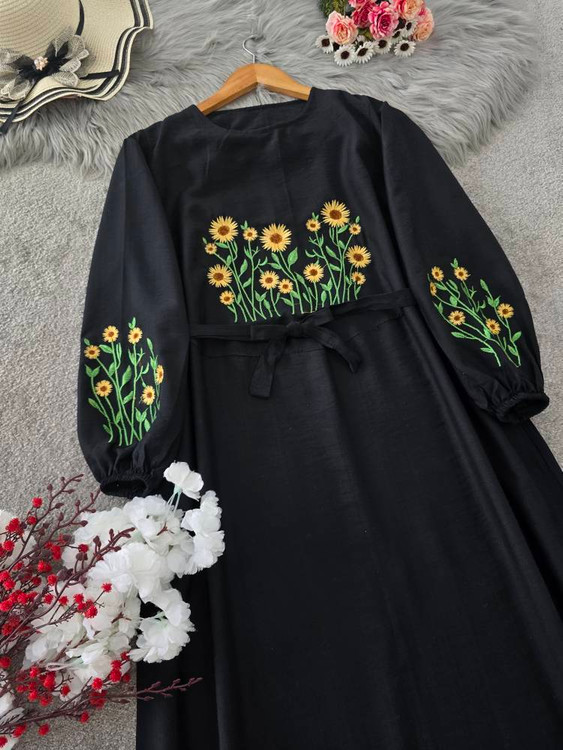 کفتان زنانه مدل آروشا گلدوزی شده F جنس بابوس درجه ۱ - تصویر 5