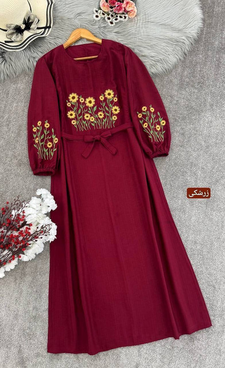 کفتان زنانه مدل آروشا گلدوزی شده F جنس بابوس درجه ۱ - تصویر 16