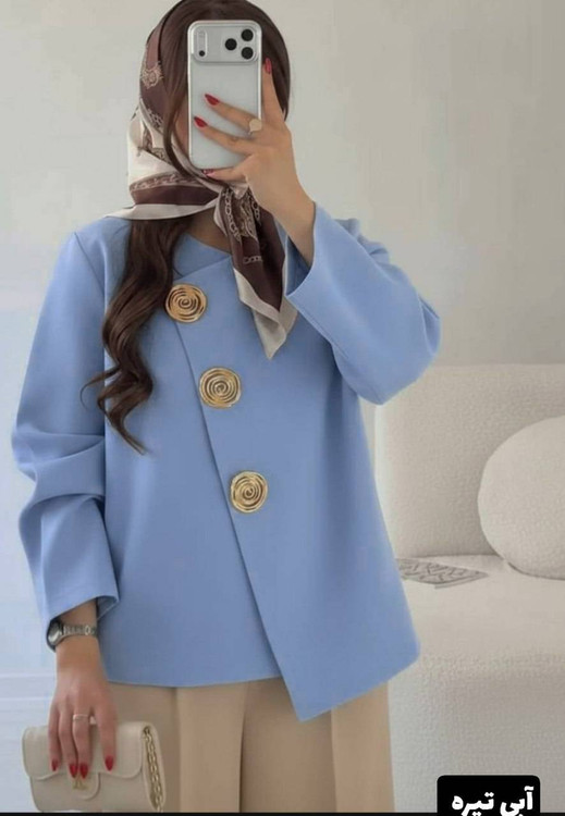 مانتو زنانه مدل طلا K جنس مازراتی دبل درجه ۱ ارومافشن - تصویر 9 - مانتو زنانه
