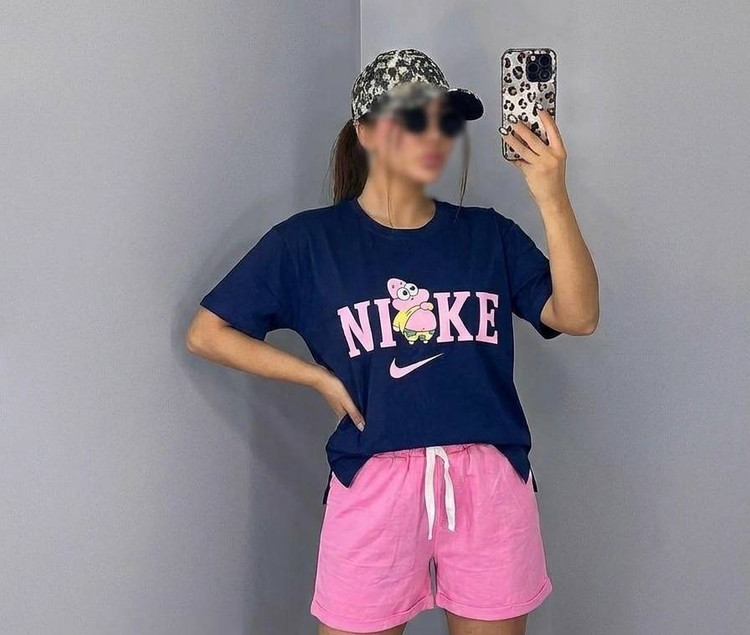تیشرت و شورتک دخترانه مدل Nike پاتریک جنس سوپر پنبه درجه ۱ تضمینی H - لباس راحتی و خانگی زنانه (ستهای پنبهای)🏠💖