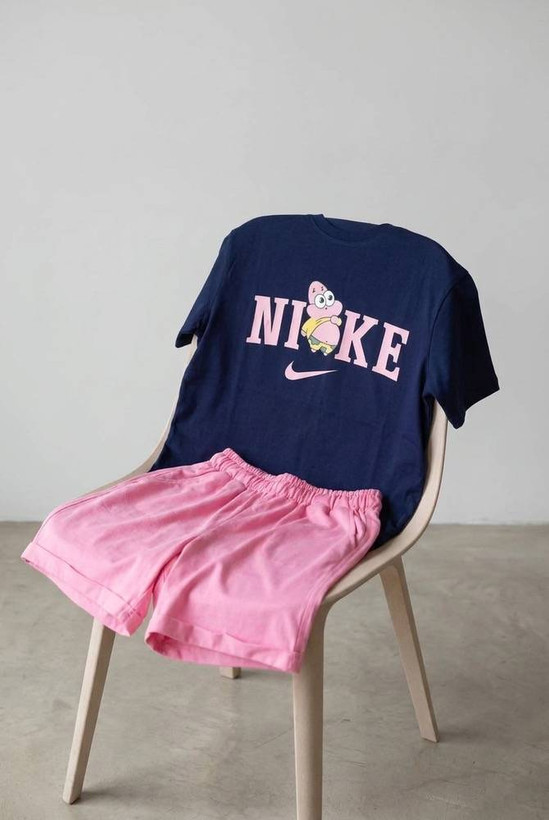 تیشرت و شورتک دخترانه مدل Nike پاتریک جنس سوپر پنبه درجه ۱ تضمینی H - لباس راحتی و خانگی زنانه (ستهای پنبهای)🏠💖
