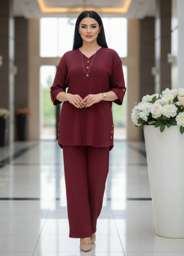 ست شومیز شلوار زنانه مدل ۳ دکمهF جنس آیوا درجه ۱ - پوشاک زنانه (مانتو، شومیز، شلوار، سارافون) 👗