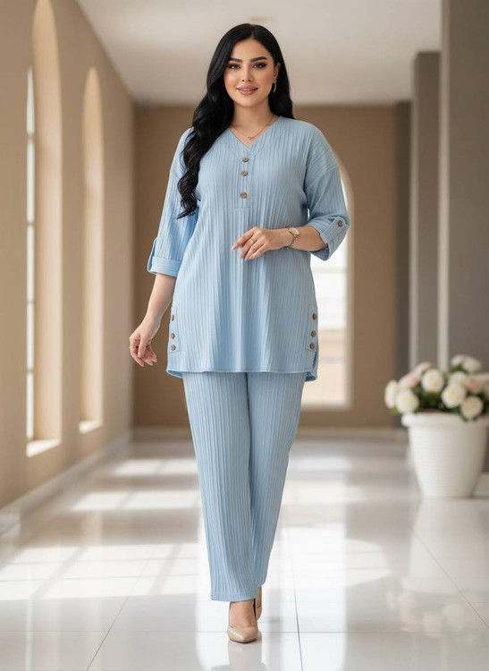 ست شومیز شلوار زنانه مدل ۳ دکمهF جنس آیوا درجه ۱ - پوشاک زنانه (مانتو، شومیز، شلوار، سارافون) 👗