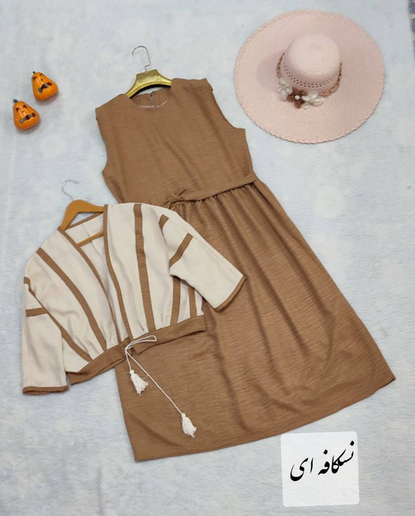 ست کت سارافون زنانه مدل سوگل F جنس شانتون لنین درجه ۱ - ست کت سارافون زنانه😻🌟