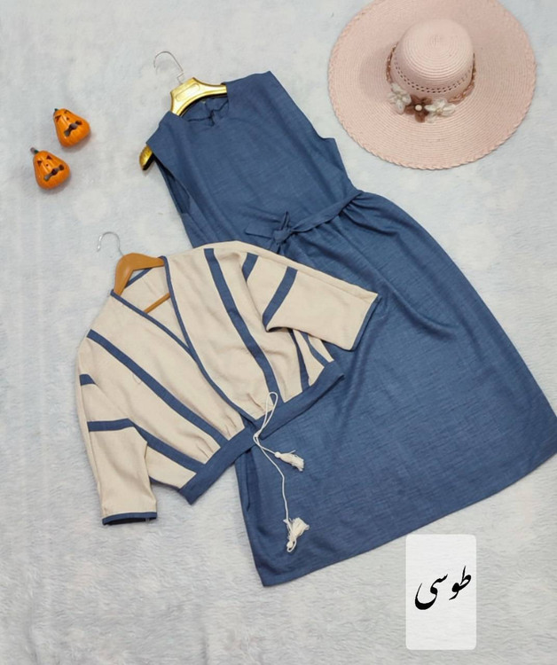 ست کت سارافون زنانه مدل سوگل F جنس شانتون لنین درجه ۱ - ست کت سارافون زنانه😻🌟