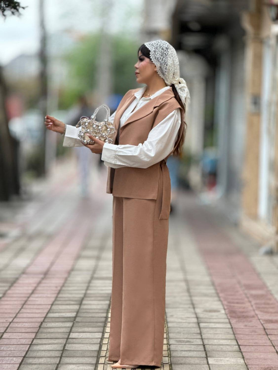 ست وست شلوار زنانه مدل ژاسمین N جنس مازراتی درجه ۱