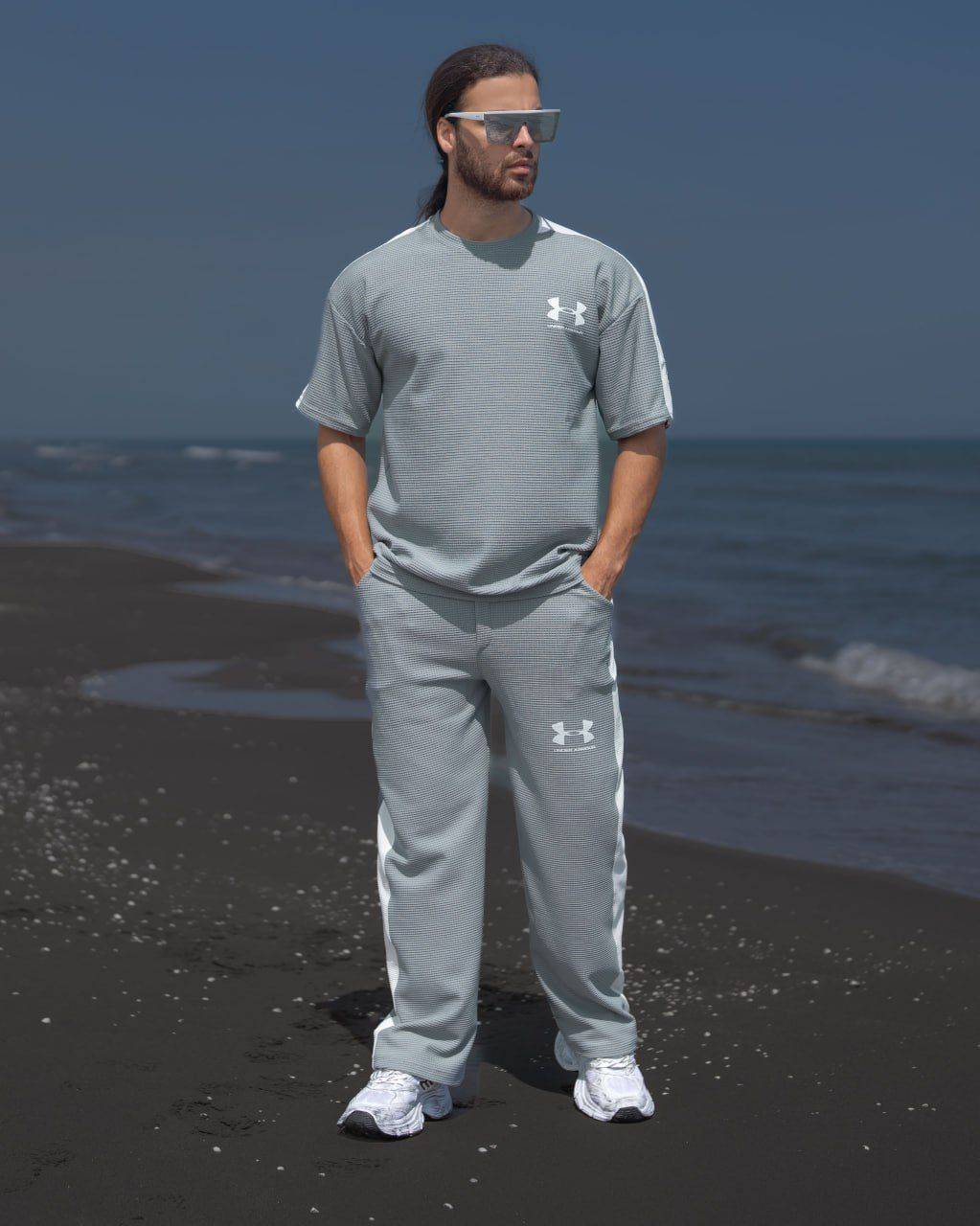 ست تیشرت شلوار مردانه مدل UNDER ARMOUR   M جنس بیسکوییتی درجه ۱ نرم با کشسانی بالا