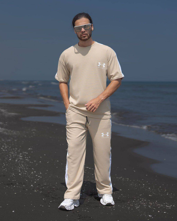 ست تیشرت شلوار مردانه مدل UNDER ARMOUR M جنس بیسکوییتی درجه ۱ نرم با کشسانی بالا
