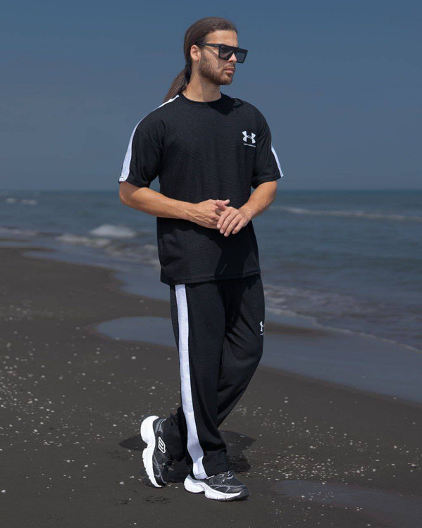 ست تیشرت شلوار مردانه مدل UNDER ARMOUR M جنس بیسکوییتی درجه ۱ نرم با کشسانی بالا