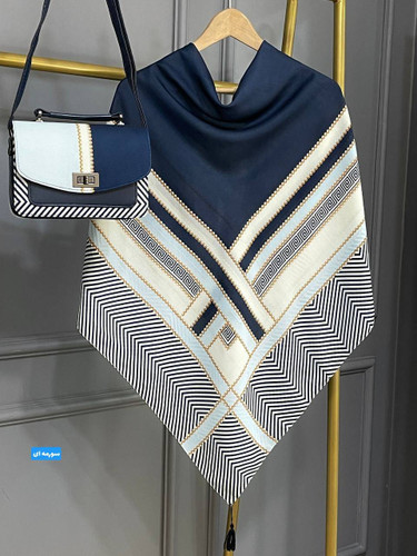 ست کیف و روسری زنانه مدل ورساچه تیبا F جنس نخی منگوله دار درجه ۱