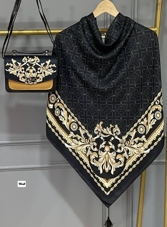 ست کیف و روسری زنانه مدل گلسا F جنس نخی منگوله دار درجه ۱