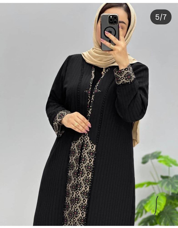 مانتو بلند زنانه مدل حورا جنس صوفیا ژاکارد درجه ۱ k