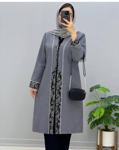 مانتو بلند زنانه مدل حورا جنس صوفیا ژاکارد درجه ۱ k