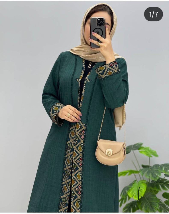 مانتو بلند زنانه مدل حورا جنس صوفیا ژاکارد درجه ۱ k