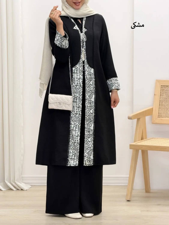 مانتو بلند زنانه مدل حورا جنس صوفیا ژاکارد درجه ۱ k