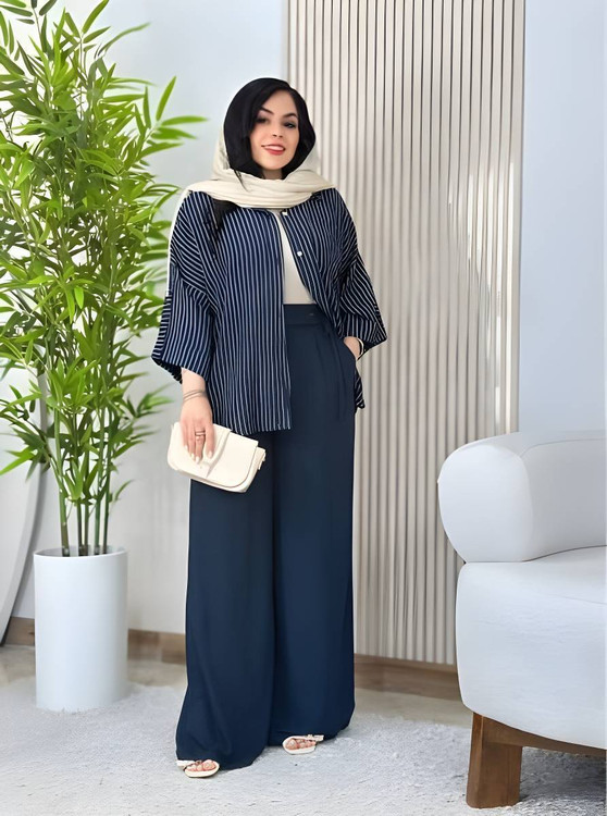 ست شومیز شلوار زنانه مدل مهسون لنین شانتون درجه 1 M