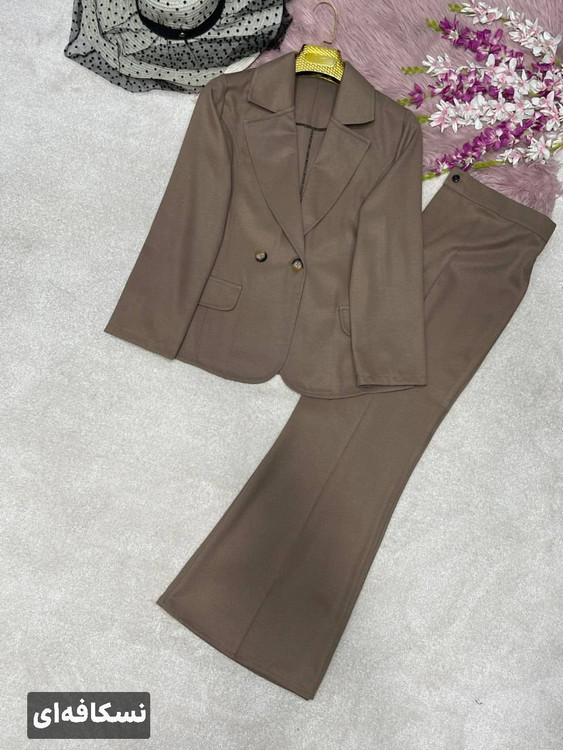 کت شلوار بهاران مزونی شیک مشکی کرپ مازراتی لاییکوبی شده👗✨ - تصویر 6 - شلوار زنانه