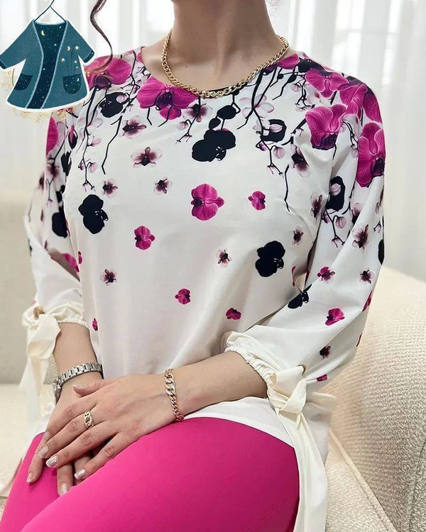 خرید شومیز تک زنانه مدل شکوفه M جنس بوگاتی درجه ۱ اروما فشن ۳