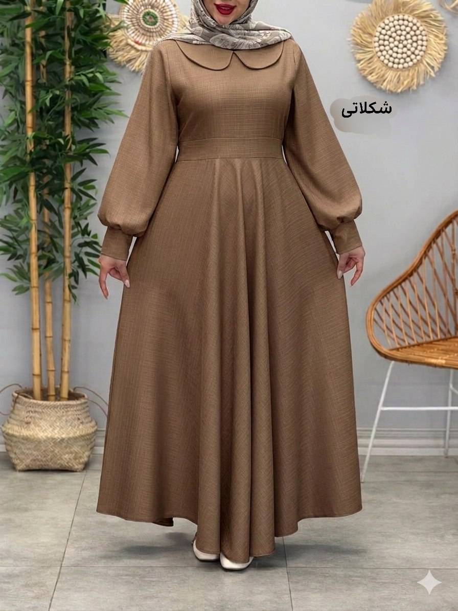 پیراهن بلند زنانه شیک مدل افسون ane🌷 جنس  کرپ مازراتی کجراه درجه ۱ 🌷با بهترین کیفیت مستقیماازتولیدی (فروش تک وعمده آرومافشن)فروش تک وعمده