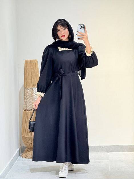 پیراهن زنانه مدل یقه گیپور شهرزاد 🌹 جنس  الیزه درجه1  واقعی Ely با بهترین کیفیت مستقیما از تولیدی (فروش تک وعمده آرومافشن)