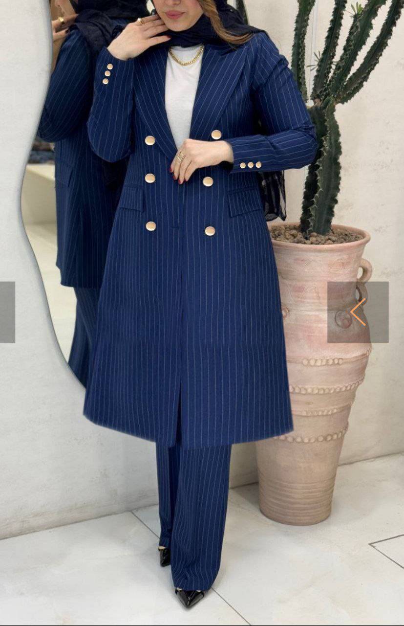 ست مانتو شلوار زنانه مدل دیپلمات دکمه طلایی☘️ Rad☘️جنس. مازراتی کجراه درجه1  با بهترین کیفیت 🤌مستقیما از تولیدی(فروش تک و عمده آروما فشن)