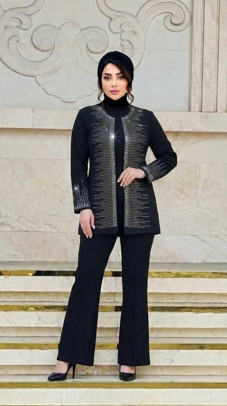 ست کت و شلوار مجلسی زنانه مدل 💎 خوشه 💎جنس مازراتی گرم بالا درجه ۱ بهترین پارچه وارداتی rad بالاترین کیفیت مستقیما از تولیدی (فروش تک و عمده آرومافشن)
