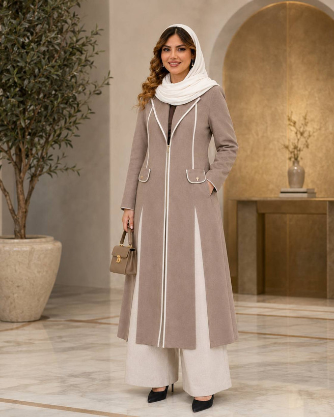 مانتو بلند زنانه مدل اوینnil✅️جنس مازراتی درجه 1✅️ با کیفیت بالا و تن خور عالی مستقیم از تولیدی فروش تک وعمده