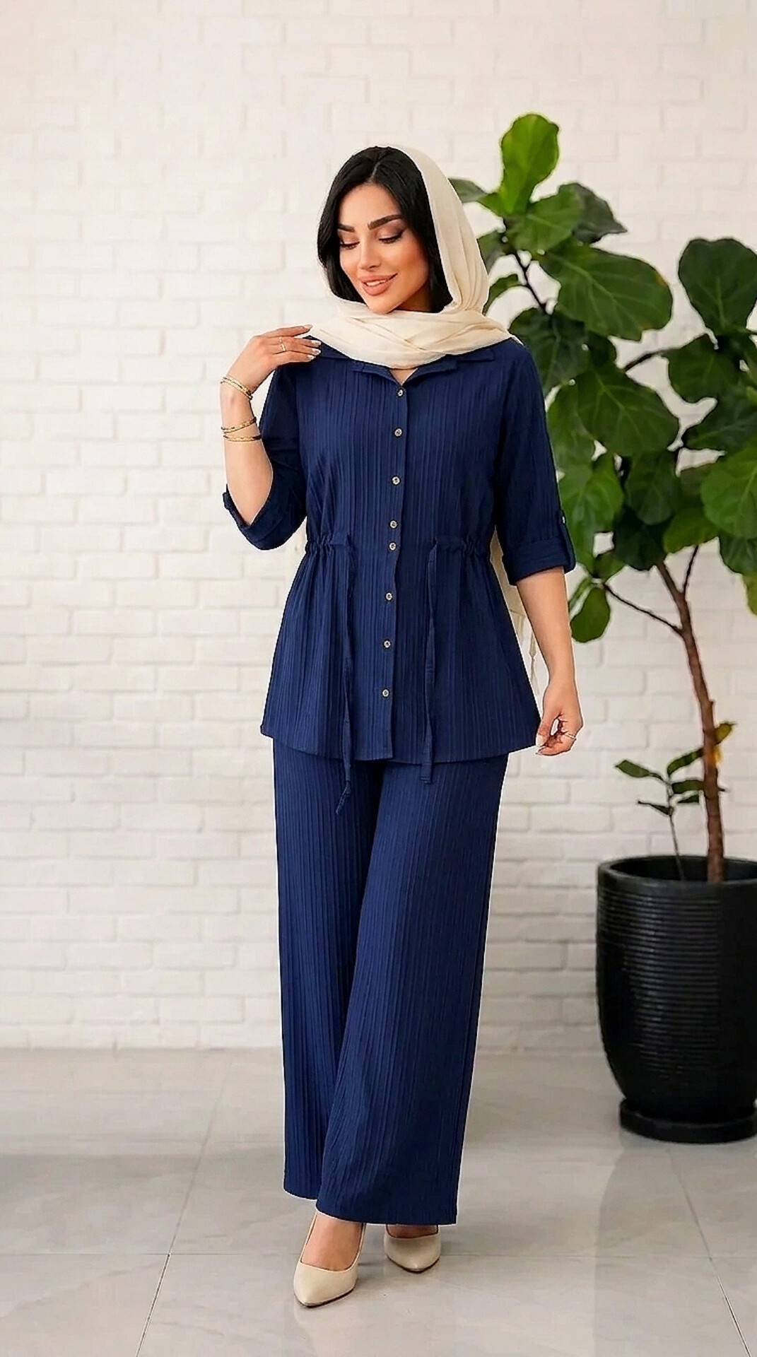 شومیز شلوار زنانه کمر گت🌸mah 🌱جنس آیوا درجه 1  ، با بهترین کیفیت 🤌 مستقیما از تولیدی (فروش تک و عمده آرومافشن)