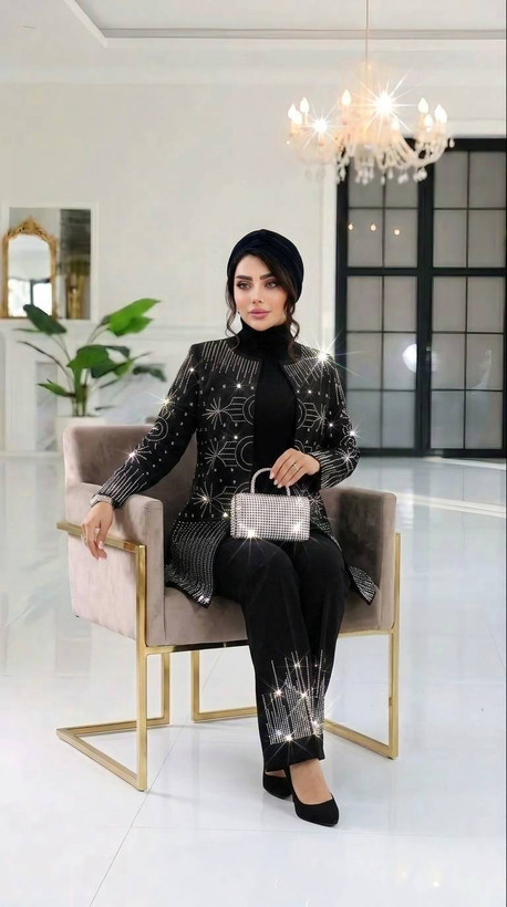 ست مانتو شلوار مجلسی زنانه مدل آتش (شراره)rad✅️ جنس مازراتی گرم بالا درجه1 ✅️با بهترین کیفیت مستقیما از تولیدی(فروش تک و عمده آروما فشن)