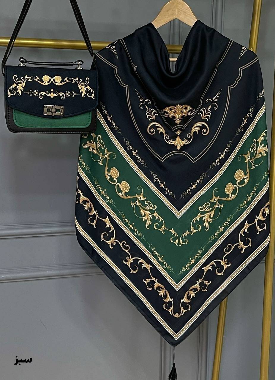 ست کیف و روسری زنانه   سلینا جنس کیفیت ترکیبی از پارچه مخمل وچرم صنعتی جنس روسری   نخی منگوله دار درجه ۱ mah با بهترین کیفیت مستقیما از تولیدی(فروش تک و عمده آرومافشن)