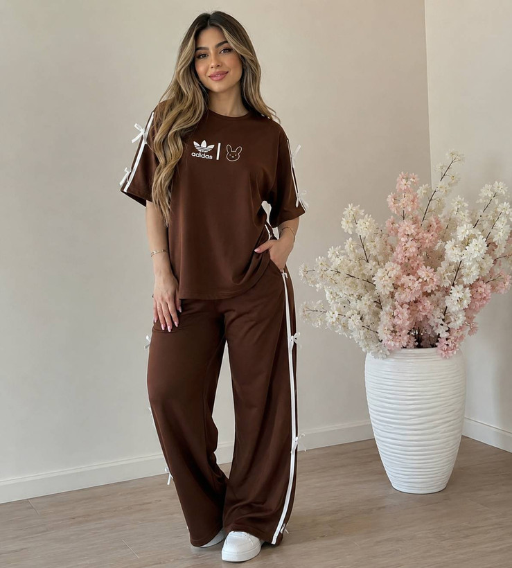 ست تیشرت شلوار زنانه مدل آدیداس پاپیون🌈mod🌺جنس گلکسی نخ پنبه اعلا درجه ی 1 با لطافت بالا🌱با بهترین کیفیت 🤌 مستقیم از تولیدی( فروش تک وعمده در آروما فشن)