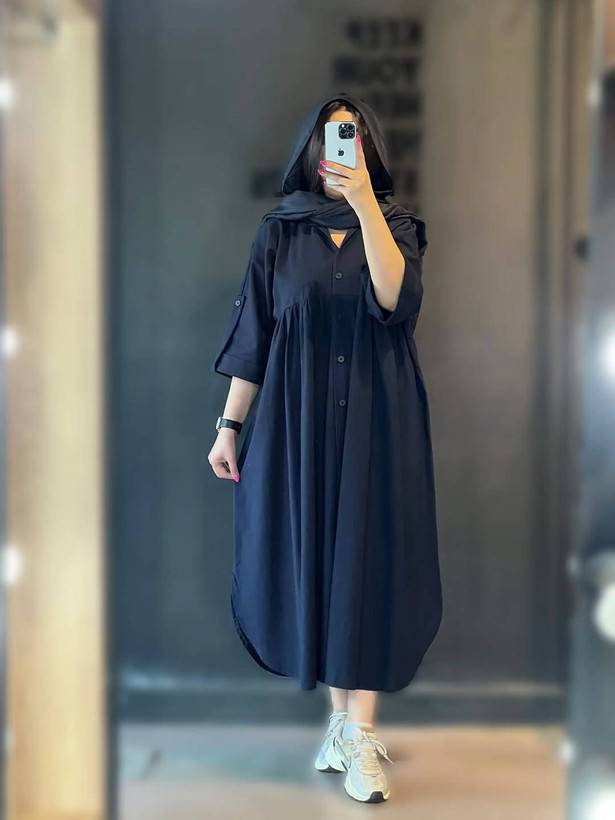 مانتو بلند زنانه مدل کفتان جلو دکمه آستین پاگون☘️ ek 🪷جنس لنین درجه ۱ با بهترین کیفیت 🤌 🤌 مستقیم از تولیدی (فروش تک و عمده)
