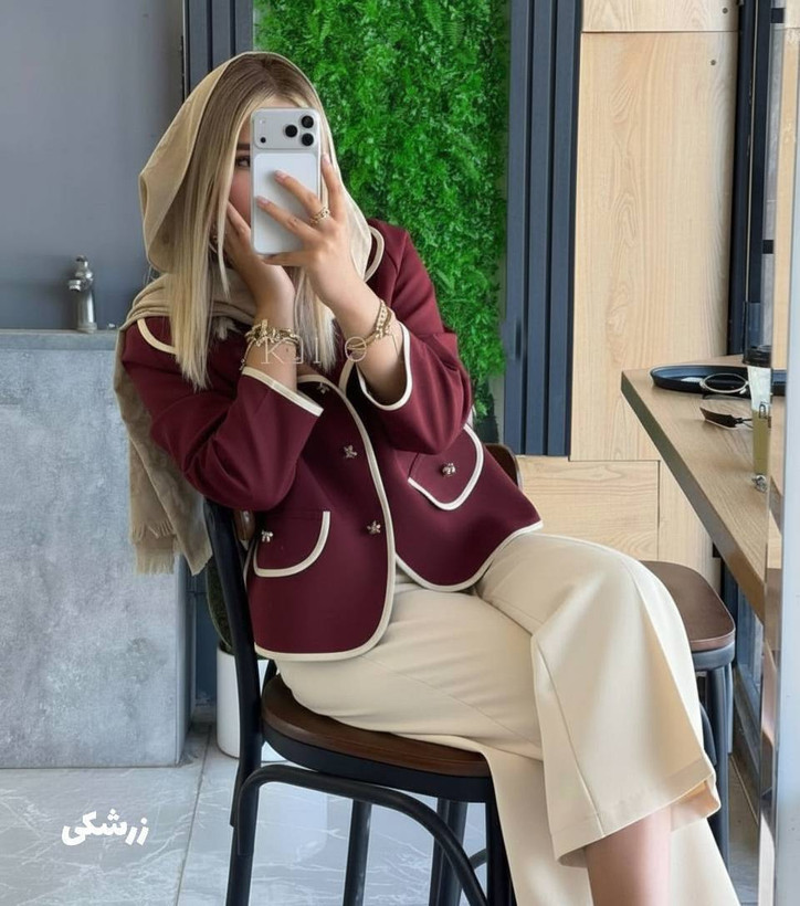 کت و شلوار زنانه مدل پاپیون ادایی ek 💕 جنس سوپر مازراتی درجه 1✅ با بهترین کیفیت مستقیما از تولیدی(فروش تک و عمده آرومافشن)