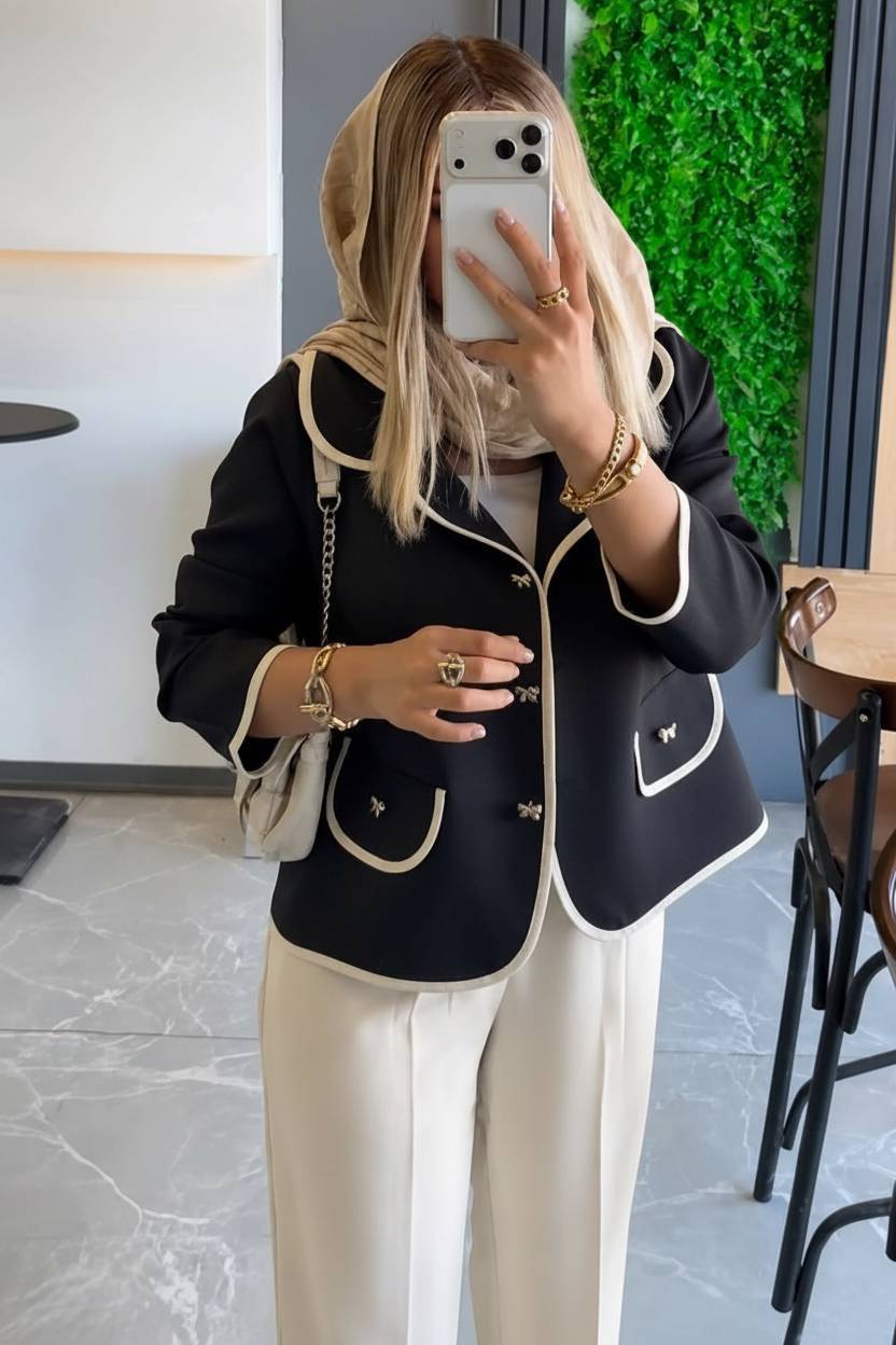 کت و شلوار زنانه مدل پاپیون ادایی  ek 💕 جنس سوپر مازراتی درجه 1✅ با بهترین کیفیت مستقیما از تولیدی(فروش تک و عمده آرومافشن)